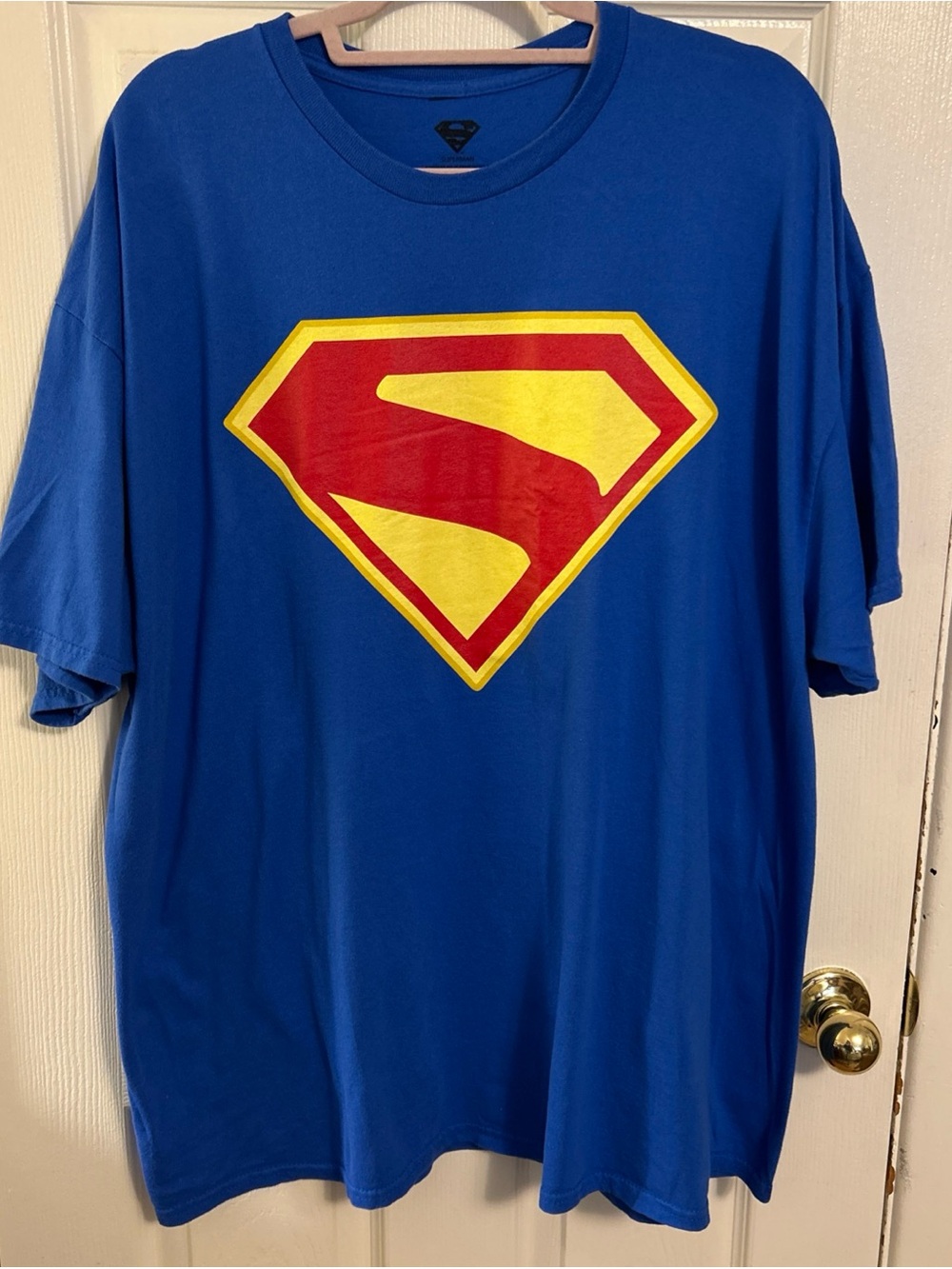 Superman Logo Blue Graphic XL Tee - Men's Shirt crew Neck